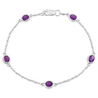 Amethyst Bracelet 1.68 Carats Sterling Silver