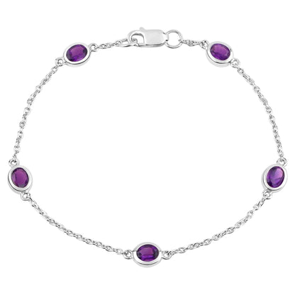 Amethyst Bracelet 1.68 Carats Sterling Silver