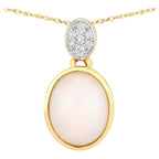 Ethiopian Opal Pendant With Diamonds 1.6 Carats 10K Yellow Gold