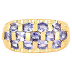 Tanzanite Ring 2.2 Carats Gold Plated Silver