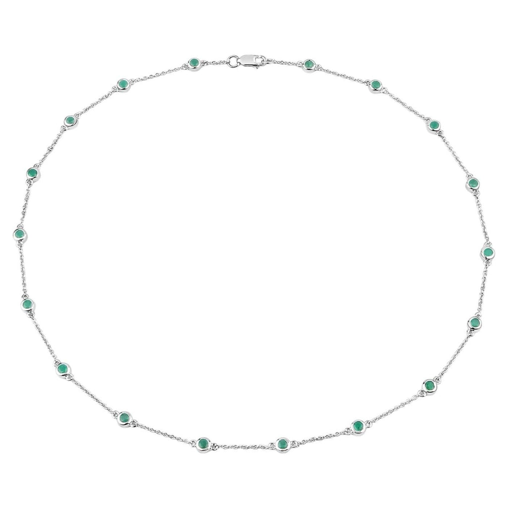 Emerald Necklace 1.78 Carats Sterling Silver