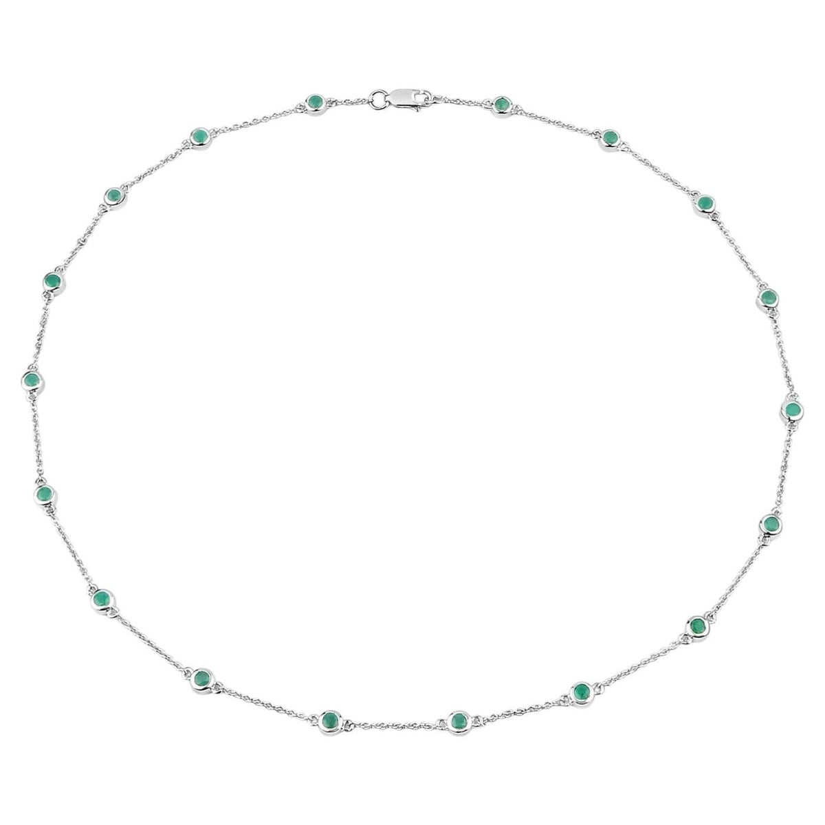 Emerald Necklace 1.78 Carats Sterling Silver