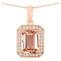 Morganite Pendant With Diamonds 1.94 Carats 14K Rose Gold