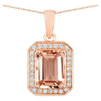 Morganite Pendant With Diamonds 1.94 Carats 14K Rose Gold