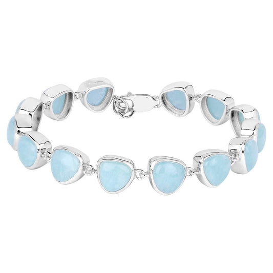Aquamarine Strand Bracelet 25.8 Carats Silver