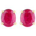Ruby Stud Earrings 0.58 Carats 14K Yellow Gold