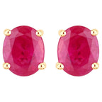 Ruby Stud Earrings 0.58 Carats 14K Yellow Gold