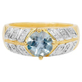 Blue Topaz Ring 1.68 Carats Gold Plated Silver