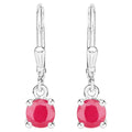 Natural Ruby Earrings 1.18 Carats Sterling Silver