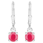 Natural Ruby Earrings 1.18 Carats Sterling Silver