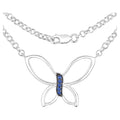 Blue Sapphire Butterfly Pendant 0.08 Carats Sterling Silver