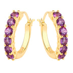 Amethyst Earrings 1.18 Carats Gold Plated Silver