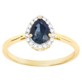 Blue Sapphire Ring With Diamonds 1.2 Carats 14K Yellow Gold