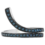 Blue Diamond Ring 0.44 Carats Sterling Silver