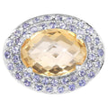 Citrine Ring With Tanzanite 5.74 Carats Sterling Silver