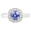 Tanzanite Ring With White Topaz 1.48 Carats Sterling Silver