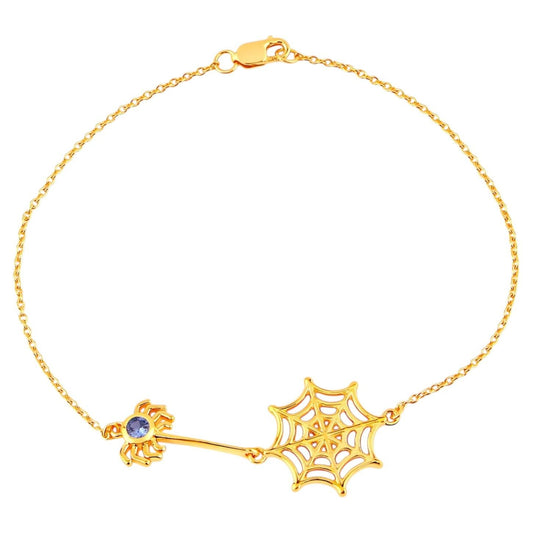 Tanzanite Spider Bracelet 0.08 Carats Gold Plated Silver