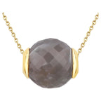 Grey Moonstone Pendant 16.7 Carats Gold Plated Silver