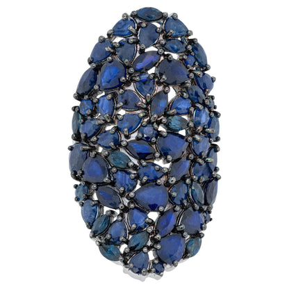 Blue Sapphire Cluster Ring 9.2 Carats