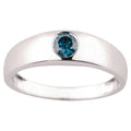 Blue Diamond Ring 0.33 Carats 9K White Gold