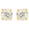 Diamond Stud Earrings 1 Carats 14K Yellow Gold