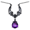 Amethyst Bat Necklace 2.08 Carats Sterling Silver