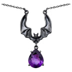 Amethyst Bat Necklace 2.08 Carats Sterling Silver