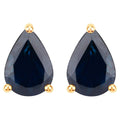Blue Sapphire Stud Earrings 1.57 Carats 14K Yellow Gold