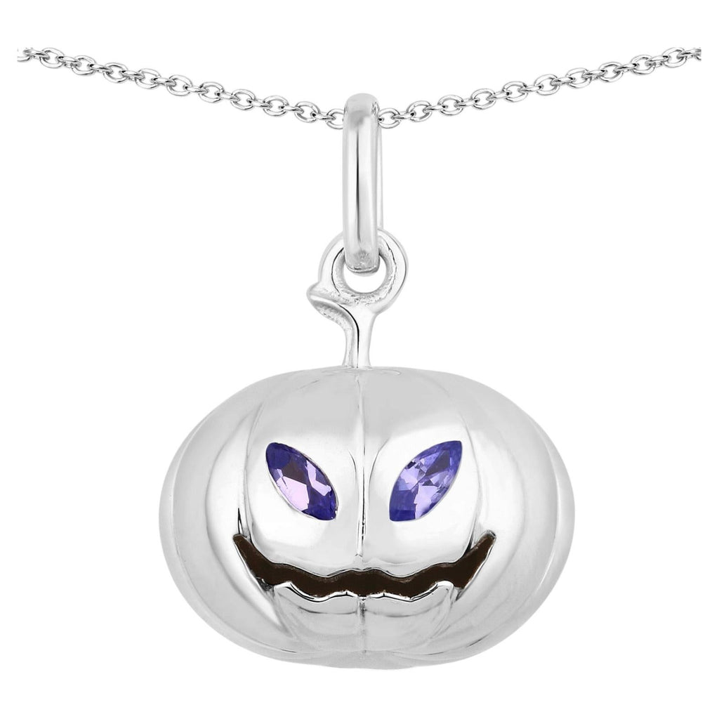 Tanzanite Jack-o'-Lantern Pendant 0.14 Carats Sterling Silver