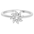 Diamond Flower Ring 0.14 Carats 14K White Gold