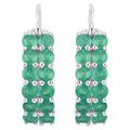 Emerald Hoop Earrings 2.38 Carats Sterling Silver