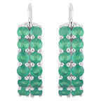 Emerald Hoop Earrings 2.38 Carats Sterling Silver