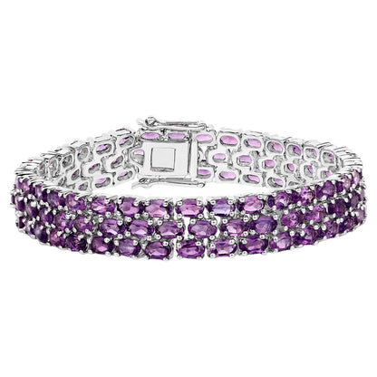 Amethyst Tennis Bracelet 18.6 Carats Sterling Silver