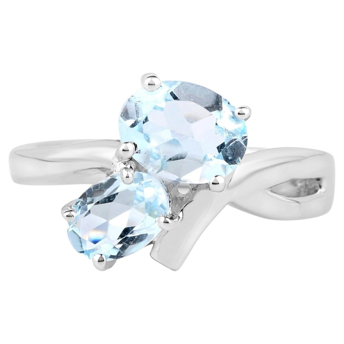 Blue Topaz Ring 2.52 Carats Sterling Silver