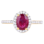 Ruby Ring With Diamonds 1.7 Carats 14K Yellow Gold