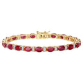 Natural Ruby Bracelet With Diamonds 11.6 Carats 14K Yellow Gold