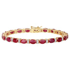 Natural Ruby Bracelet With Diamonds 11.6 Carats 14K Yellow Gold