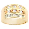 Multicolor Sapphire Ring 1.6 Carats Gold Plated Silver