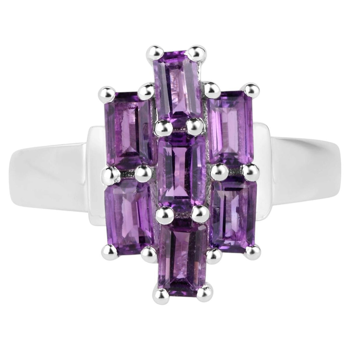 Amethyst Ring 2.78 Carats Sterling Silver