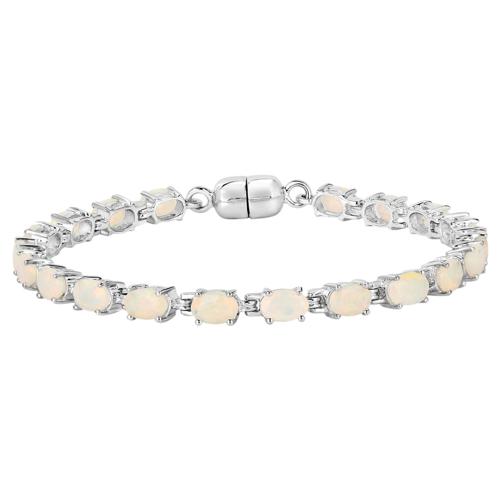 Ethiopian Opal Tennis Bracelet 4.78 Carats Sterling Silver