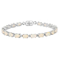 Ethiopian Opal Tennis Bracelet 4.78 Carats Sterling Silver