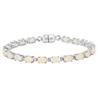 Ethiopian Opal Tennis Bracelet 4.78 Carats Sterling Silver