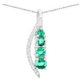 Zambian Emerald Pendant With Diamonds 0.26 Carats 14K White Gold