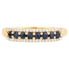 Blue Sapphire Ring With Diamonds 0.4 Carats 14K Yellow Gold