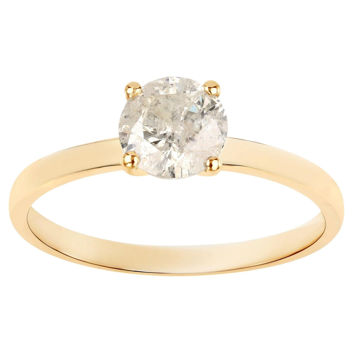 Diamond Ring 0.88 Carats 14K Yellow Gold