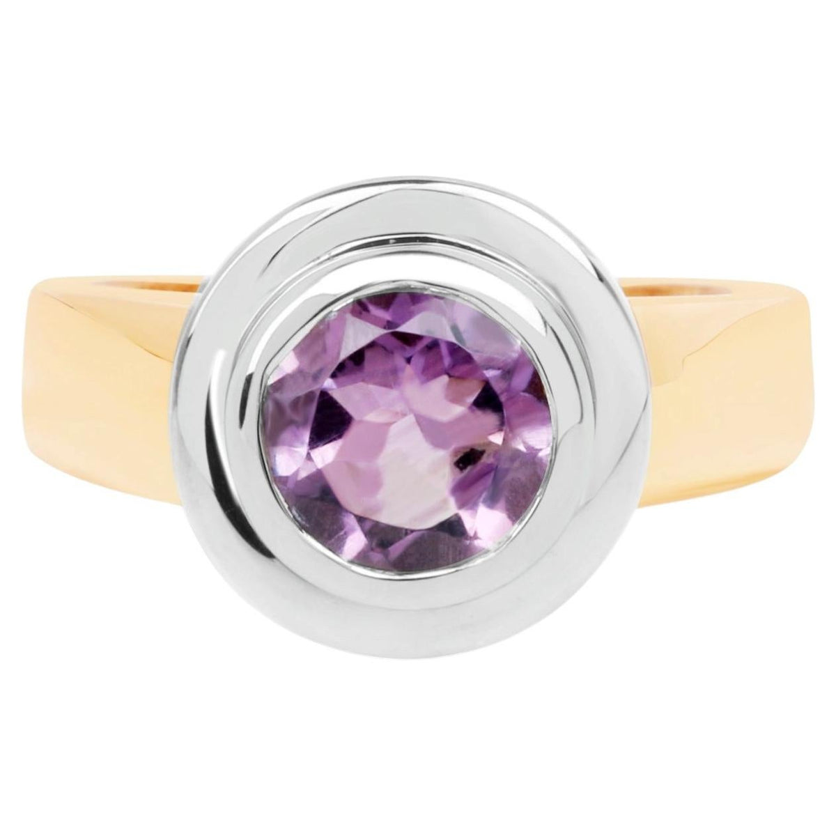 Amethyst Ring 2.24 Carats Gold Plated Silver