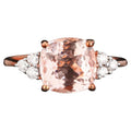 Morganite Ring With Diamonds 2.43 Carats 9K Rose Gold