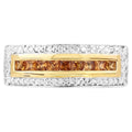 Orange Sapphire Ring 1.06 Carats Gold Plated Silver