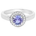 Tanzanite Ring With White Topaz 1.02 Carats Sterling Silver