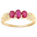 Ruby Ring With Diamonds 0.88 Carats 14K Yellow Gold